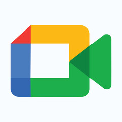 Google meet vector icon eps - obrazy, fototapety, plakaty