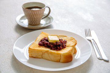 あんトースト、小倉餡とバターのトースト、名古屋名物、喫茶店モーニングサービス