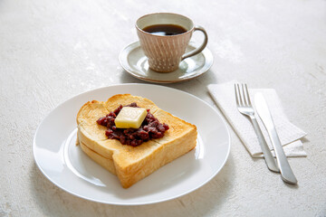 あんトースト、小倉餡とバターのトースト、名古屋名物、喫茶店モーニングサービス