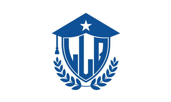 LLQ three letter iconic academic logo design vector template. monogram, abstract, school, college, university, graduation cap symbol logo, shield, model, institute, educational, coaching canter, tech