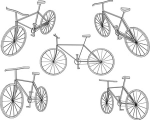 Vector sketch illustration of a vintage classic unique bicycle design