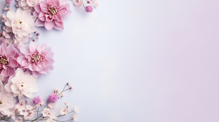 Beautiful flowers, food, texture, wallpaper and banners on pastel background - Powered by Adobe