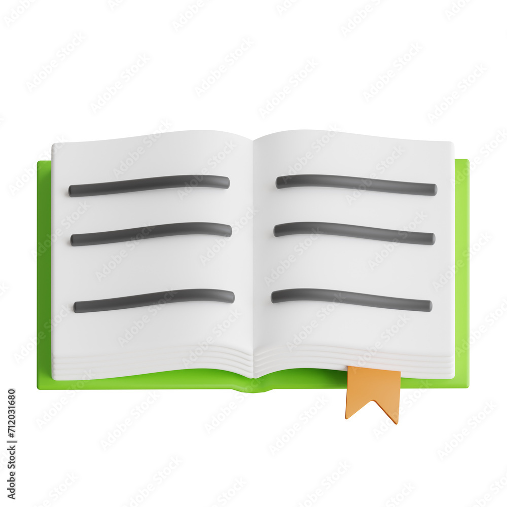 Poster 3d book model immersing yourself in digital literature. 3d illustration, 3d element, 3d rendering. 3