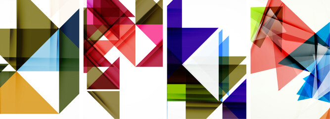 Triangle poster set for wallpaper, business card, cover, poster, banner, brochure, header, website