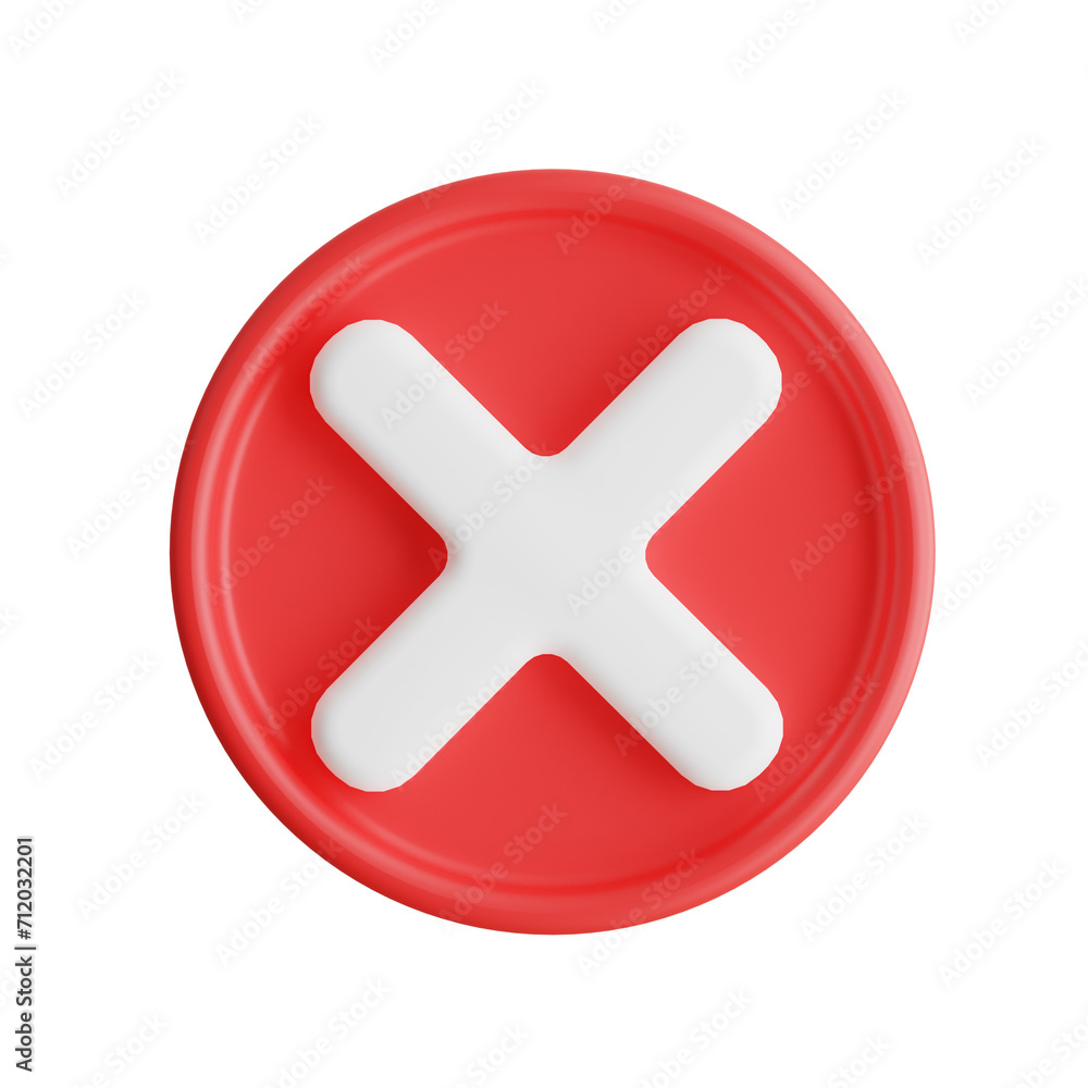 Fototapete 3d denied model indicating permission refusal with precision. 3d illustration, 3d element, 3d render