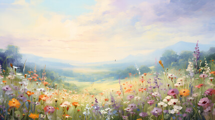 meadow, nature, field, landscape, grass, sky, summer, flower, spring, flowers, countryside, season, white, blue, plant, clouds, rural, wild, tree, land, blossom, flora, beautiful