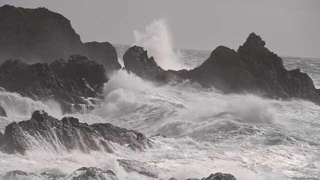 日本海の荒波