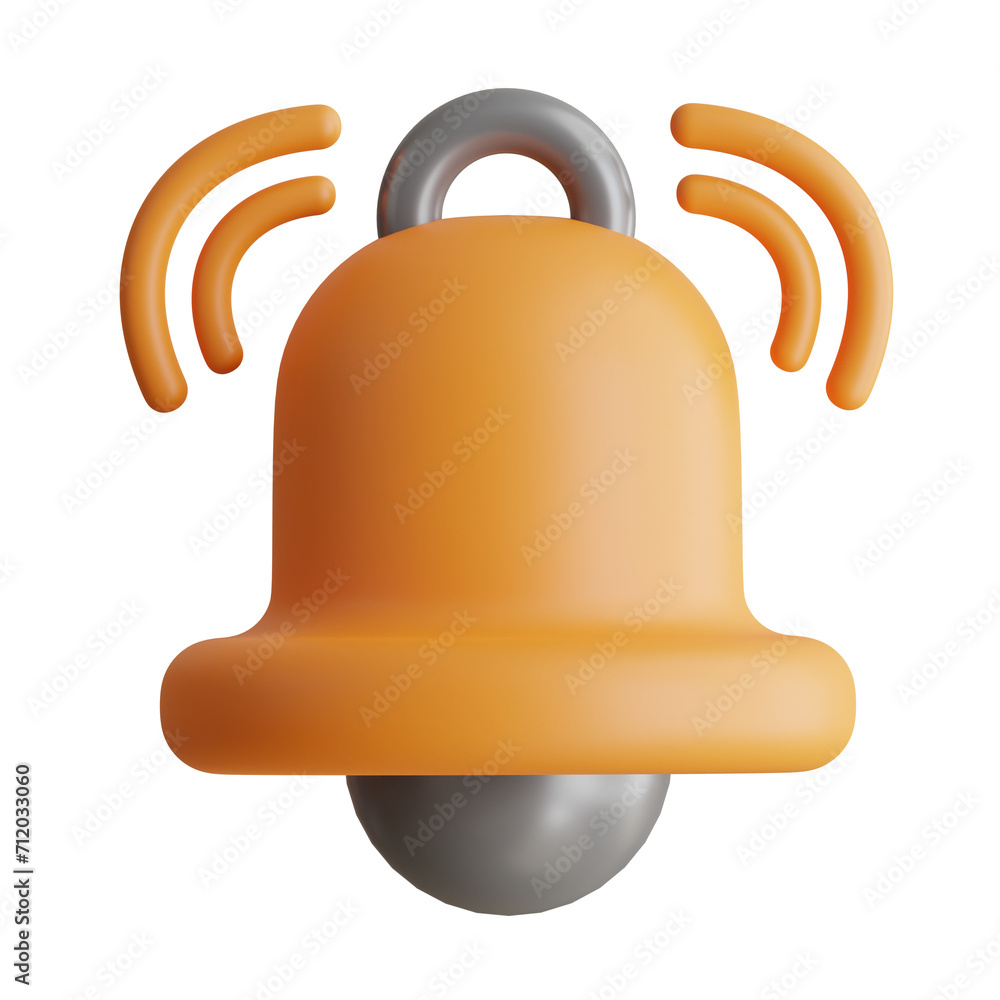 Aufkleber 3D Notification Model Alerting You to Important Updates. 3d illustration, 3d element, 3d rendering. 3d visualization isolated on a transparent background
