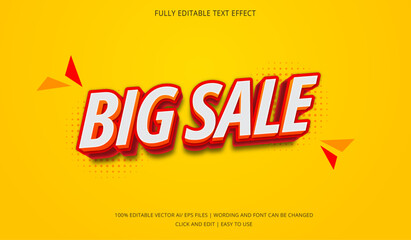 Big Sale Editable Text Effect, Bright color flash sale text mockup, 3d editable illustrator text effect, discount sale promotion title for a post