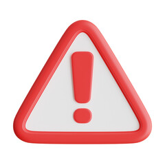 3D Warning Model Promoting Safety Awareness in Digital Interfaces. 3d illustration, 3d element, 3d rendering. 3d visualization isolated on a transparent background