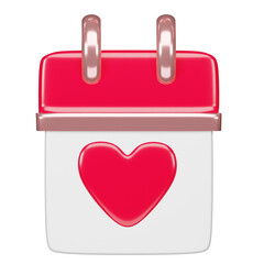 Valentine 3D icon image Ideal for digital greetings, this 3D image conveys affection with elegance and adds a touch of celebration isolated on a transparent background.