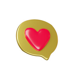 Valentine 3D icon image Ideal for digital greetings, this 3D image conveys affection with elegance and adds a touch of celebration isolated on a transparent background.