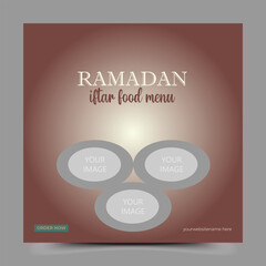 social media post template themed iftar food menu