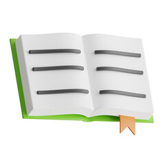 3D Book Model Immersing Yourself in Digital Literature. 3d illustration, 3d element, 3d rendering. 3d visualization isolated on a transparent background