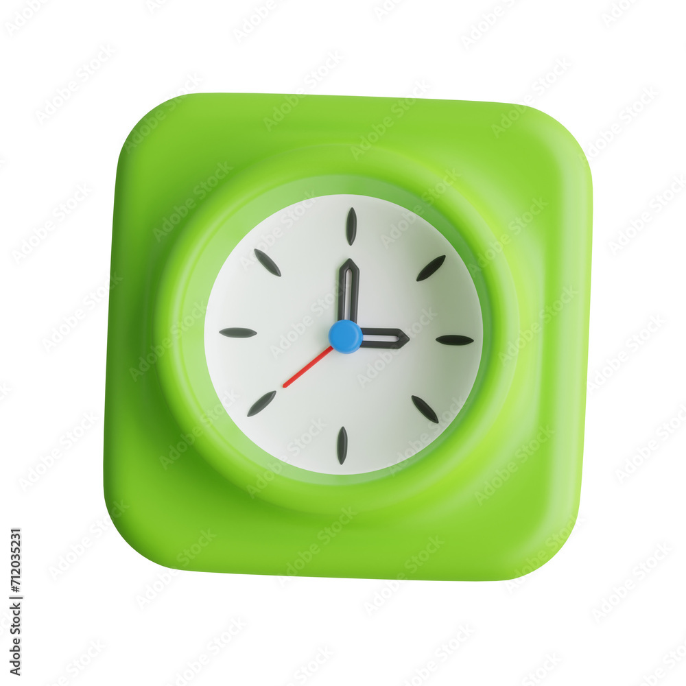 Poster 3d clock model managing schedules with tracking time. 3d illustration, 3d element, 3d rendering. 3d 