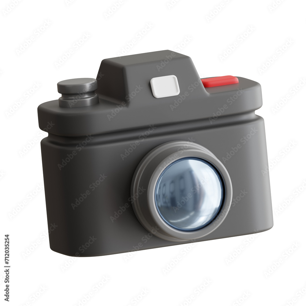 Poster 3d camera model capturing moments in the blink of an eye. 3d illustration, 3d element, 3d rendering.