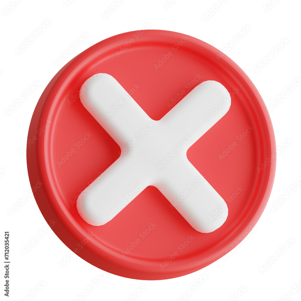 Fototapete 3d denied model indicating permission refusal with precision. 3d illustration, 3d element, 3d render
