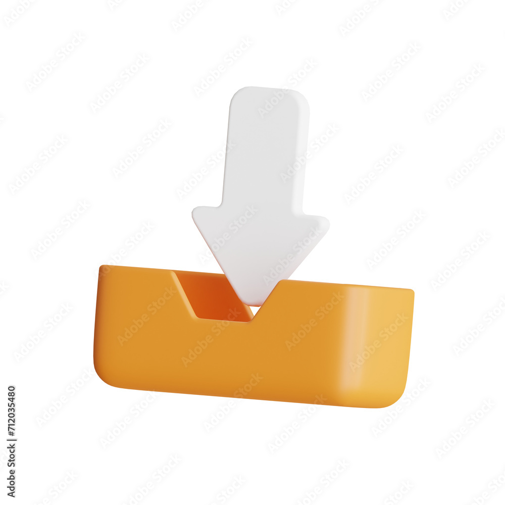 Poster 3d download model initiating data transfer with ease. 3d illustration, 3d element, 3d rendering. 3d 