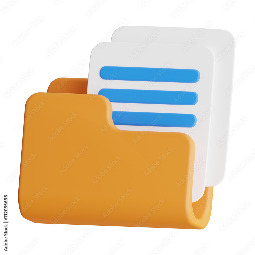 Poster 3d files model accessing your documents. 3d illustration, 3d element, 3d rendering. 3d visualization