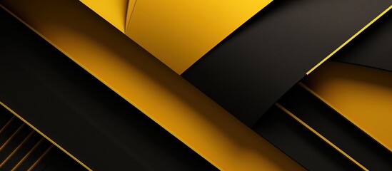 Abstract background black paper texture and dark yellow, overlap on dark, modern luxury futuristic illustration.
