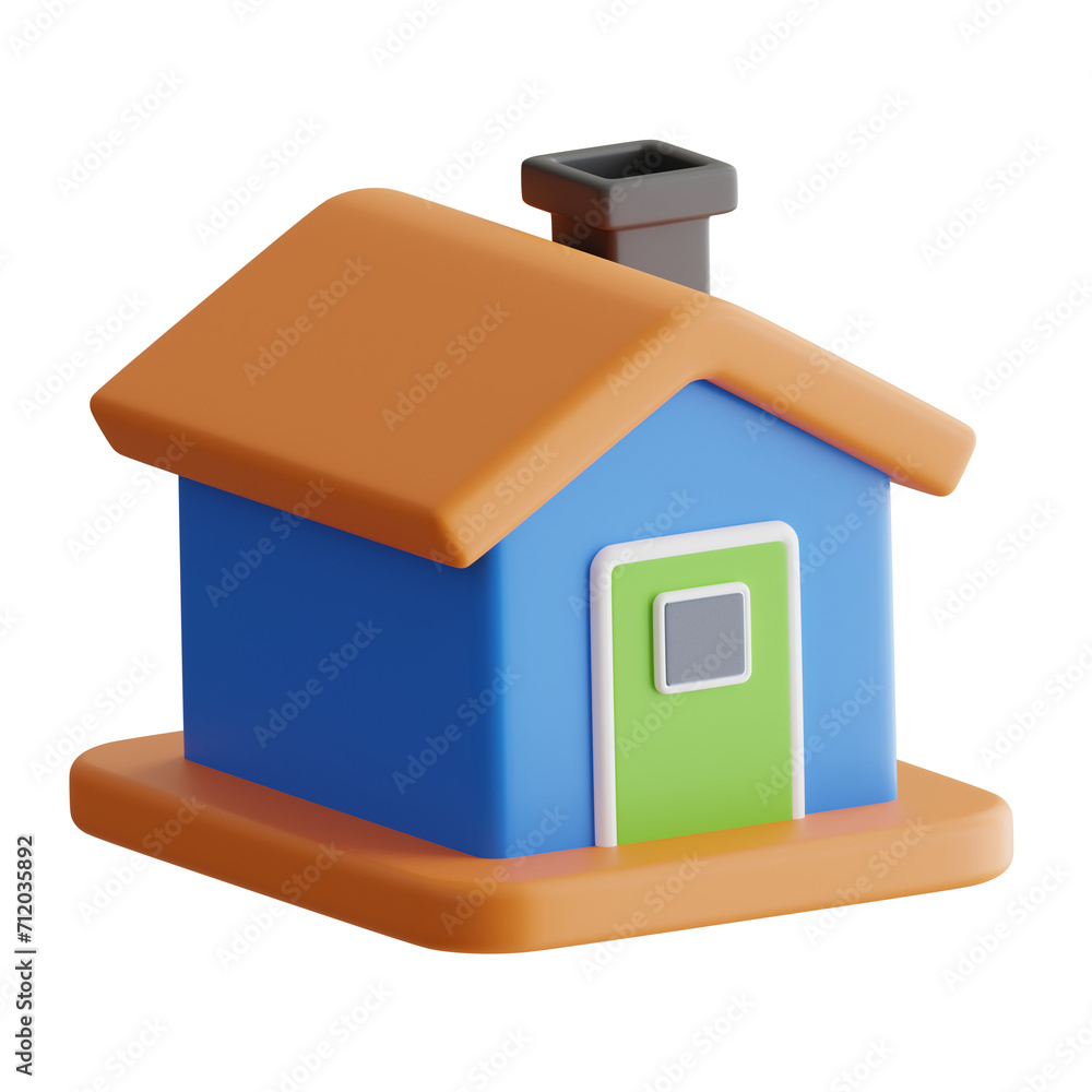 Poster 3d home model navigating to your digital sanctuary. 3d illustration, 3d element, 3d rendering. 3d vi