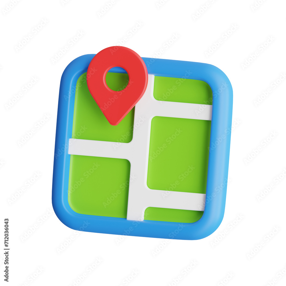 Poster 3d map model navigating your way with precision. 3d illustration, 3d element, 3d rendering. 3d visua