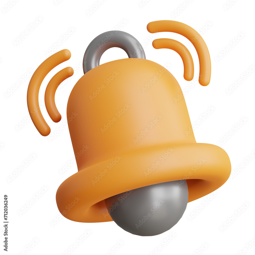 Aufkleber 3D Notification Model Alerting You to Important Updates. 3d illustration, 3d element, 3d rendering. 3d visualization isolated on a transparent background
