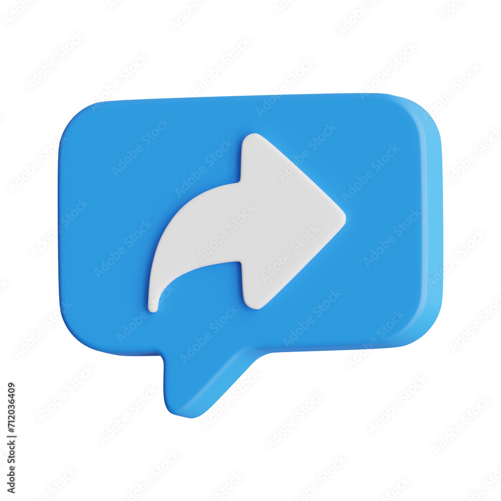 Aufkleber 3D Resend Model Optimizing Communication Platforms for Seamless Interaction. 3d illustration, 3d element, 3d rendering. 3d visualization isolated on a transparent background