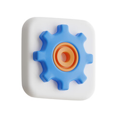 Obraz premium 3D Settings Model Customizing Your Digital Experience for Optimal Performance. 3d illustration, 3d element, 3d rendering. 3d visualization isolated on a transparent background