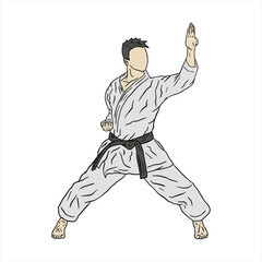karate  kick and technic vector illustration logo