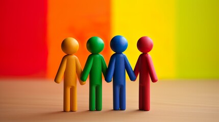 Colorful stick figures