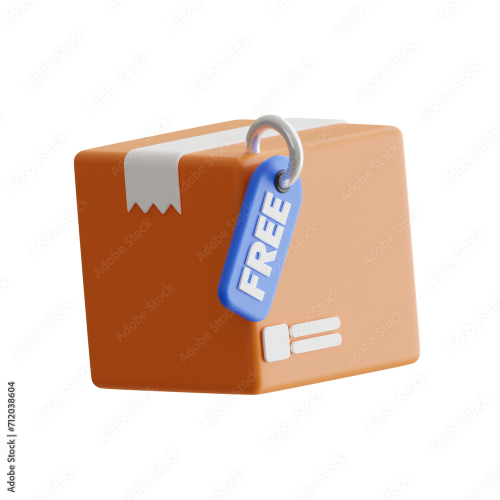 Poster 3d free delivery model maximizing savings with shipping benefits. 3d illustration, 3d element, 3d re