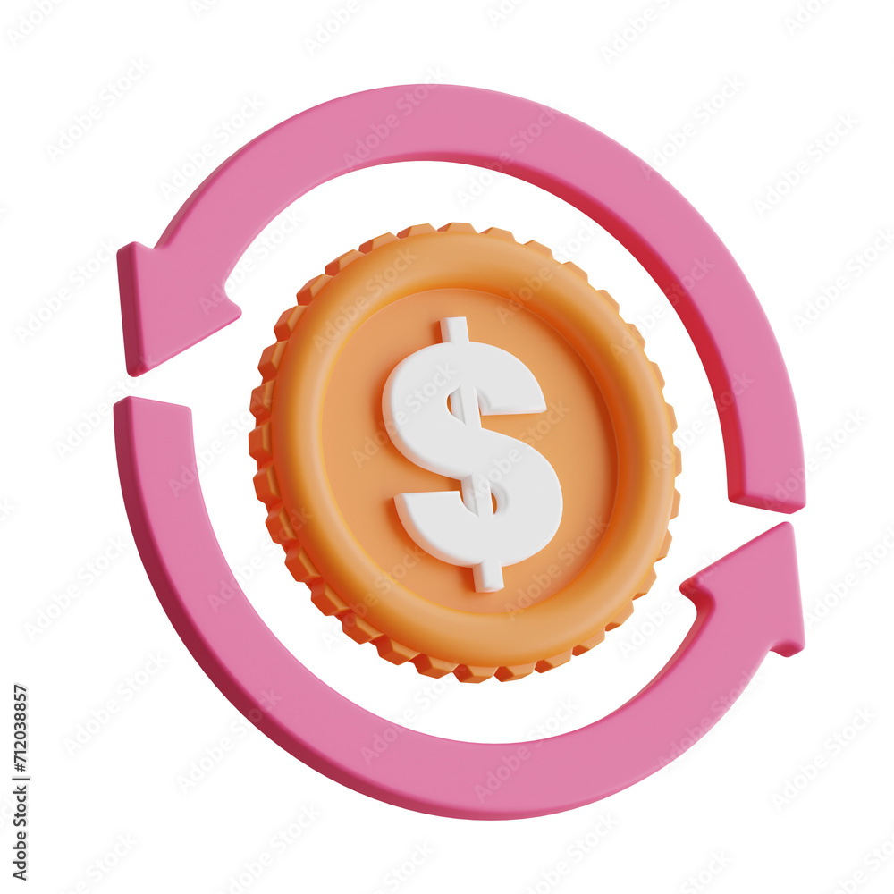 Poster 3d funds model maximizing returns with strategic fund allocation. 3d illustration, 3d element, 3d re