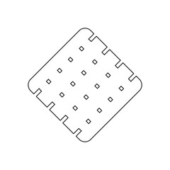 Square Cracker cake in outline icon. Trendy style ramadan iftar food design element resources for many purposes.