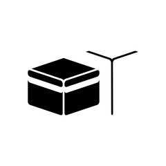 Kaaba or kabah in black fill icon. Mecca symbol. Trendy style Ramadan graphic element resources for many purposes.