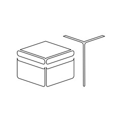 Kaaba or kabah in outline icon. Mecca symbol. Trendy style Ramadan graphic element resources for many purposes.