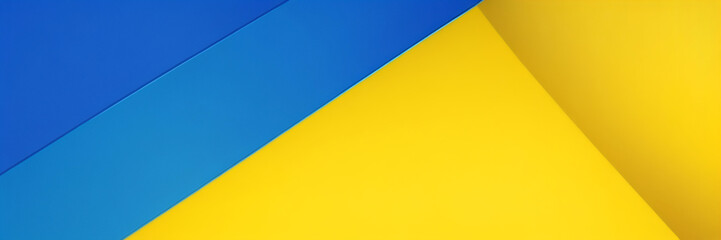 Abstrakter Grunge-Hintergrundvektor mit Pinsel und Halbtoneffekt, Template-Design-Banner mit blauem und gelbem Farbverlauf der ukrainischen Flagge