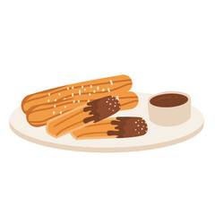 traditional mexican dessert churros with chocolate
