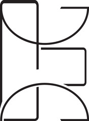 Outline initial letter logo vector element
