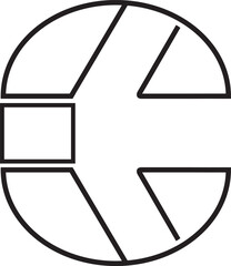 Fototapeta na wymiar Outline initial letter logo vector element