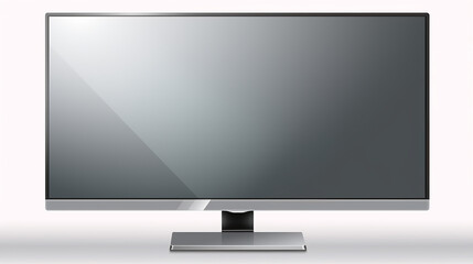 grey realistic television screen on transparent background