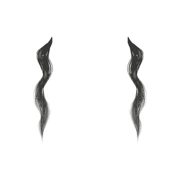 Orthodox Jewish payot black hair sidelocks or sideburns face swap photo mockup isolated on white background.