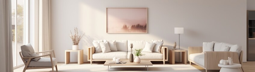Fototapeta na wymiar Interior Living Room Wall Mockup - 3d Rendering, 3d Illustration