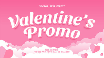 Naklejka na ściany i meble pink valentine promo editable 3d text effect