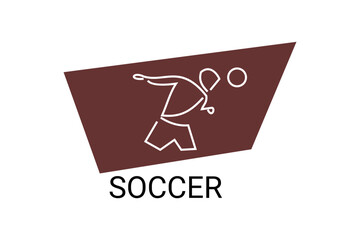 Soccer or football sport vector line icon. sportman, playing football. sport pictogram illustration.