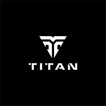 Modern initial T TITAN vector illustration
