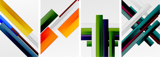 Minimal lines and color stripes poster abstract backgrounds. Vector illustration For Wallpaper, Banner, Background, Card, Book Illustration, landing page