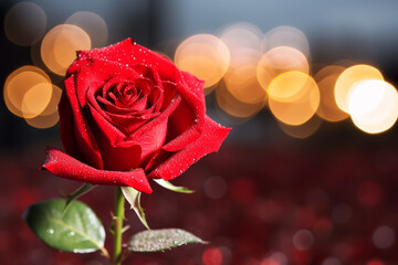 Elevate Your Design with the Beauty of Nature Red Rose Bokeh Background, Ideal for Romantic and Festive Settings