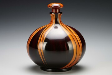 A streamlined and ebony bottle formed with. Generative AI