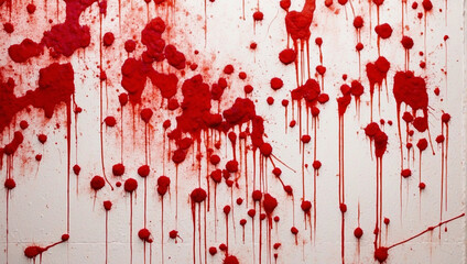 Texture of blood stains on the wall. Blood stained dirty wall background.